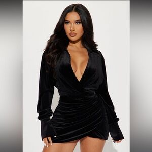 Velvet long sleeve short dress by FN